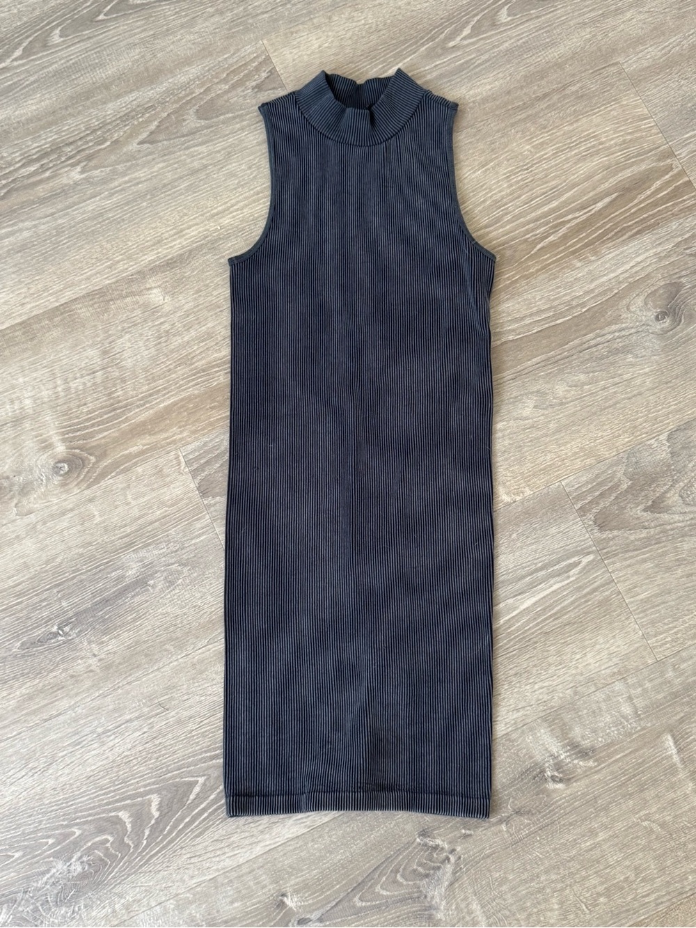 Forever 21 Navy wash Ribbed Sleeveless Midi Dress